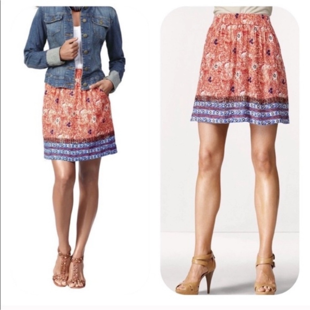 Cabi #784 Bella Batik Skirt Elephants Floral Pockets Red/Blue M‎